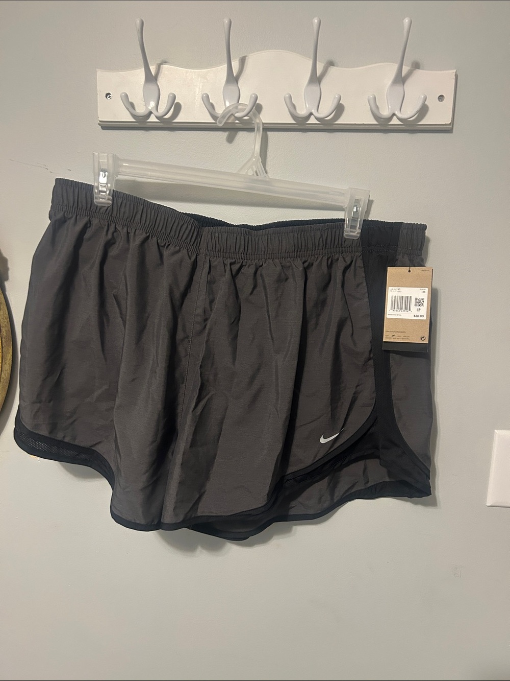 Nike Women's Grey with Black Athletic Running Shorts
